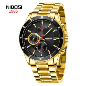 NIBOSI 2530ผู้จัดจำหน่ายนาฬิกาข้อมือผู้ชายยี่ห้อโมเดิร์นอะนาล็อกสแตนเลสชุดนาฬิกาโครโนกราฟสำหรับผู้ชาย