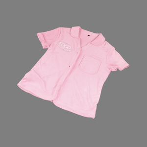 Camisa de Pijama Personalizada de Alta Calidad para Hombre, Tela de Toalla Rosa, Bordado de Estrellas, Manga Corta, Personalizada - Product Image 2