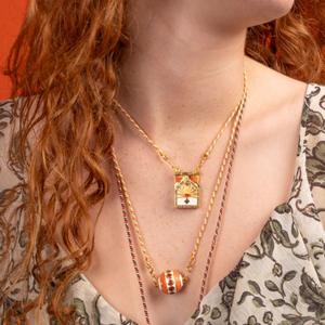 2024ホット販売18kゴールドメッキボールタイプエナメルカラータロットネックレス女性用 - Product Image 4