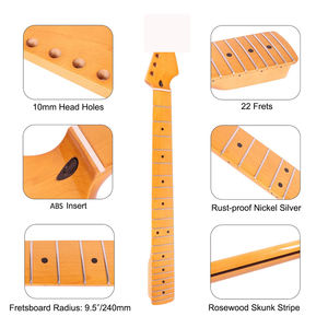 Mástil de Guitarra para Zurdos de 22 Trastes, Estilo ST TL, Acabado Vintage en Tinte de Arce Invertido, en Oferta - Product Image 4