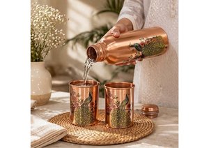 Bouteille en cuivre martelé antique personnalisée, style américain, avec couvercle fait main et revêtement anti-corrosion, idéale pour le camping et les activités de plein air – Meilleure vente - Product Image 5