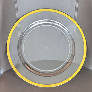 بيع بالجملة أطباق زينة بلاستيكية لحفلات الزفاف لوحات مرجانية ذهبية لإعداد الطاولات - Product Image 6