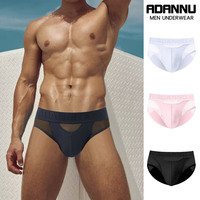 Sous-vêtements pour hommes en maille et coton, semi-transparents, respirants, de type triangle