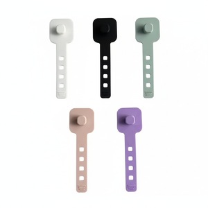 Attaches de câbles en silicone réglables avec adhésif 3M – Organiseurs de cordons ajustables en silicone avec adhésif 3M - Product Image 1