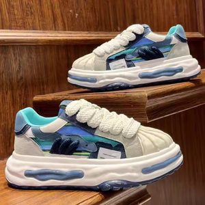 Chaussures de sport pour hommes à semelle épaisse antidérapante, chaussures basses confortables pour hommes, chaussures décontractées tendance, respirantes, chaussures de marche - Product Image 2