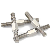 M3-M16 304 Stainless Steel Plain Finish Custom Length Right Hand Thread Dual Head Threaded Bar Double End Thread Rod Stud Bolt