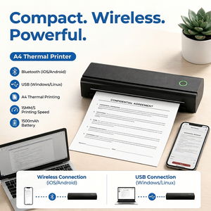 <span class=keywords><strong>Printer</strong></span> Thermal Portabel A4 N80 USB Tanpa Tinta untuk Pencetakan Dokumen di Lokasi Proyek, Cetak Rencana dan Blueprint - Product Image 5