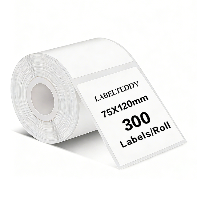 TEDDY Cheap75x120mm 300 Sheets Per Roll Oil Proof Thermal Paper Adhesive Shipping Labels
