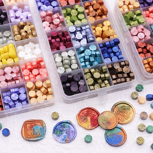 Perles de sceau de <span class=keywords><strong>cire</strong></span>, 24 couleurs de pastilles de <span class=keywords><strong>cire</strong></span> à cacheter en forme de patte <span class=keywords><strong>pour</strong></span> décor de Noël, <span class=keywords><strong>enveloppe</strong></span>, lettre, timbre, scellage d'emballage cadeau - Product Image 5