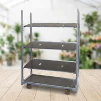 Chariot danois réglable en acier galvanisé à plusieurs niveaux pour plantes en pot et fleurs, idéal pour les centres de jardinage