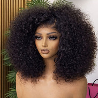 Perruque Cheveux Humains Vierges Bruts Birmans Bouclés HD avec Dentelle Transparente 13x4, Perruque Complète Sans Colle pour Femmes