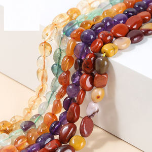 Gül kuvars kristal şifa takı yarı mamul ürünler doğal şekilli deliklerle ham taşlar boncuk ezilmiş taşlar toptan - Product Image 5