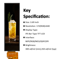 3,69 Zoll Industrieller Bar-Typ TFT LCD Touchscreen 172640 IPS Voller Betrachtungswinkel Multi-Schnittstellen LCM Displaymodul LED-Hintergrundbeleuchtung