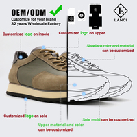 Fabricants de chaussures LANCI en Chine pour la fabrication OEM de chaussures en cuir véritable, baskets en cuir pour hommes