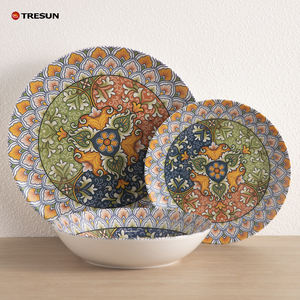 Nouvel ensemble de vaisselle en porcelaine sous-glaçure à motif personnalisé, kit d'ustensiles, compatible micro-ondes, écologique, qualité alimentaire, 6 à 10 pièces - Product Image 1