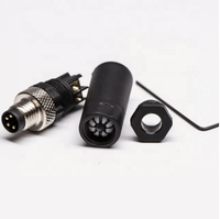 Câble adaptateur mâle en acier GIET M8 avec prise en caoutchouc PVC, connecteur circulaire étanche en laiton à 3, 4, 5, 6, 8, 12 broches