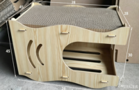 Maison à gratter pour chat en carton ondulé ondulé, écologique et sûre, double couche, lit de repos pour chaton, nid respirant à lattes