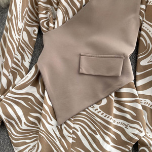 Moda de primavera Nuevo estilo coreano Tops de manga larga Blusa de dos piezas falsa de empalme a rayas suelta y delgada - Product Image 5