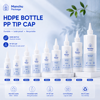 Bouteille en plastique HDPE blanche en gros avec bouchon à embout 50ml 100ml 150ml 200ml 300ml 500ml Emballage personnalisé avec logo pour produits liquides