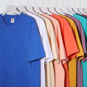 コットン特大Tシャツ無地Tシャツ男性用カスタムプリントTシャツ - Product Image 4