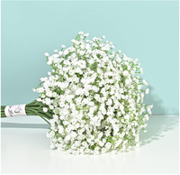 6-Piece Bunga Babysbreath Buatan Warna Putih Langit Berbintang Sentuhan Realistis untuk Dekorasi Pernikahan, Pesta, Wisuda, dan Acara Spesial