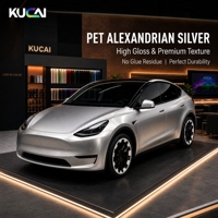 Vinyl Wrap Berubah Warna Ghost PET Alexander Silver PET Stiker Vinyl Mobil Perekat Sendiri Roll Vinyl Wrap Pet Vinyl Carbon