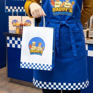 Customized Logo Eco-Friendly <b>Biodegradable</b> Recyclable Disposable Burger Fried Chicken Restaurant Fast Food Kraft <b>Paper</b> Bag - Product Image 3