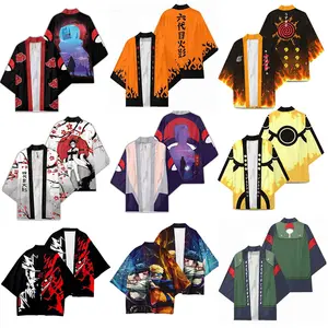 62 gaya Anime Ropa Akatsuki jubah Haori Kimono pesta Halloween alat peraga Ade Tsunade Kakashi Gaara kostum Cosplay T shirt