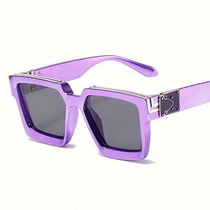 Vente flash - Lunettes de soleil surdimensionnées personnalisées avec logo tendance, monture carrée colorée pour hommes et femmes - Product Image 6