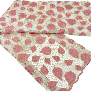 Tela de Encaje Floral de <span class=keywords><strong>Terciopelo</strong></span> Ecológica de Alta Calidad para Bodas Africanas, Tul Bordado 100% Poliéster - Product Image 5
