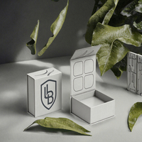 Boîte cadeau rigide magnétique gris clair à enroulement, impression personnalisée pour cosmétiques et soins de la peau, vente en gros, directement de l'usine