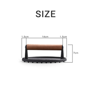 Prensa <span class=keywords><strong>para</strong></span> carne de barbacoa de 17 cm con logotipo personalizado disponible, prensa <span class=keywords><strong>para</strong></span> <span class=keywords><strong>hamburguesas</strong></span> de hierro fundido con mango de madera - Product Image 5