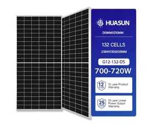 Bang untuk HARGA TERBAIK HUASUN hjt produk panel surya Bifacial 700 ~ 720 watt