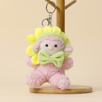 En gros, Porte-clés pendentif en peluche mignon et créatif, motifs tournesol, mouton, agneau, doux et moelleux, mascotte, jouet animal en peluche, OEM, pour cadeau