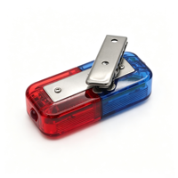 Lumière stroboscopique LED bleue et rouge super lumineuse, certifiée IP68, en métal, avec fixation magnétique, lumière d'épaule rechargeable