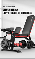 Équipement de gymnastique réglable en métal Logo personnalisé Fitness Poids Haltère Rack Banc pliable avec fonction de stockage Squat Rack Barbell