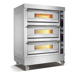 定制有竞争力的价格甲板烤箱燃气石商用甲板面包烘焙烤箱