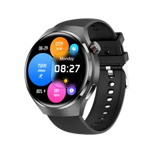 OEM GT4 fashion smart watches round dial all touch HD screen sport fitness tracker Call Reminder smart watch 2023
