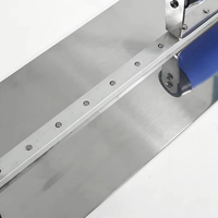 Truelle en acier inoxydable avec manche en plastique bleu confortable, outil de plâtrage durable pour les travaux de construction