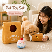 Jouet de désodorisation pour chien Thème Pâtisserie, en peluche couineuse, pour dissimuler les friandises, jeu de puzzle olfactif, pour le thé de l'après-midi