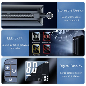 CAFELE Pompe de gonflage de voiture électrique Portable Puissant gonfleur de pneu Compresseur d'air de voiture numérique sans fil pour <span class=keywords><strong>moto</strong></span> vélo - Product Image 6