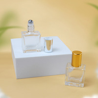 Flacons roll-on en verre rechargeables carrés de 15 ml, blanc nacré, noir mat, ambré givré, avec bouchons à vis pour déodorant