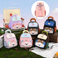 Sac à dos pour enfants avec motifs de dessins animés et couleurs contrastées, sac d'école pour garçons et filles, sac à dos double épaule pour la maternelle