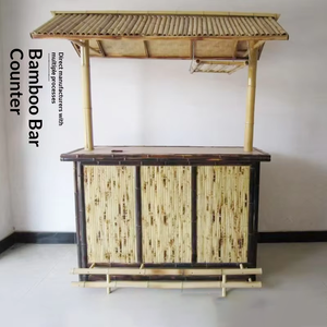 Pavillon en bambou et bois pour zones scéniques extérieures, stands de parc, décoration rurale de ferme, comptoirs de bar en bambou de style chinois - Product Image 1