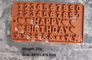Venta al por mayor de silicona letra molde y número Chocolate moldes pastel decoraciones símbolos - Product Image 6