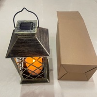 Lanterne solaire suspendue en bronze en forme de losange, lumière LED scintillante, étanche IP44, pour extérieur, jardin, cour, décoration paysagère