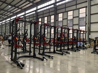 Machine Smith multifonction et rack à squats, équipement de musculation professionnel à charge par disques pour entraînement complet du corps