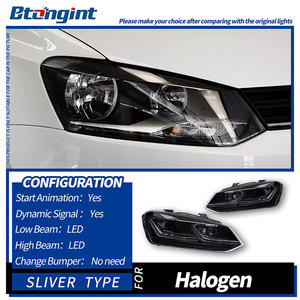 <span class=keywords><strong>Accessori</strong></span> Auto Adatti per <span class=keywords><strong>Volkswagen</strong></span> <span class=keywords><strong>Polo</strong></span>, Gruppo Fari Modificati LED con Doppia Lente L e Luci Diurne DRL dal 11-18 - Product Image 2