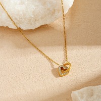 Collier fin à chaîne fine avec pendentif cœur à design emboîtable pour usage quotidien, accessoires de mode, bijoux 2026 TGXL14847