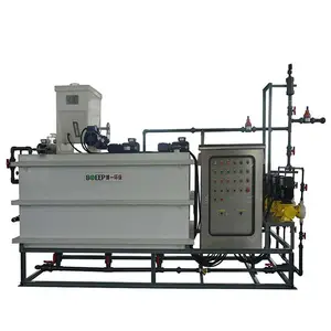 sludge treatment polymer powder dispensing dissolver dissolving dosing machine mixing tank unit with agitator